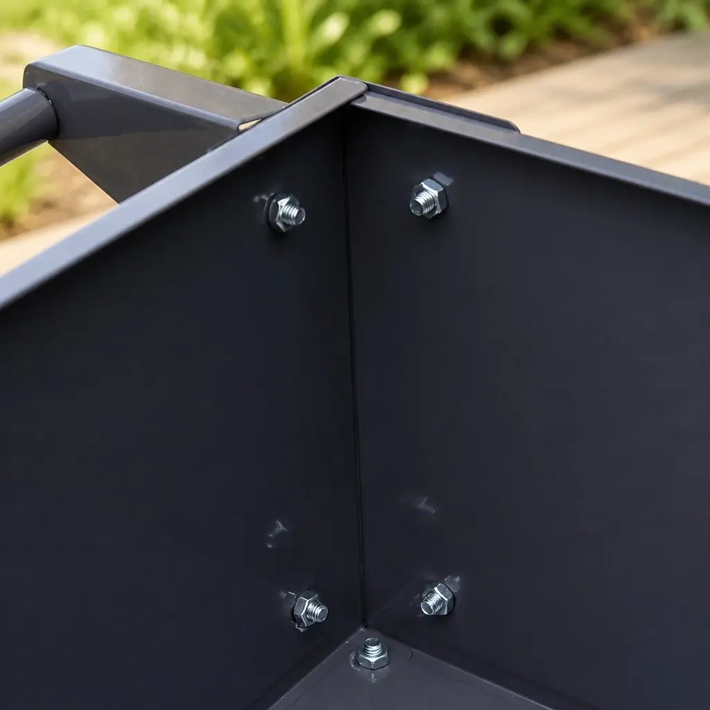 Raised Garden Bed Elevated Planter Box 100x40x80cm Aluminium Grey Mobile for Herbs Vegetables