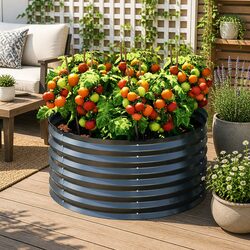 Sturdy 90x45cm Galvanised Garden Bed for Vegetables