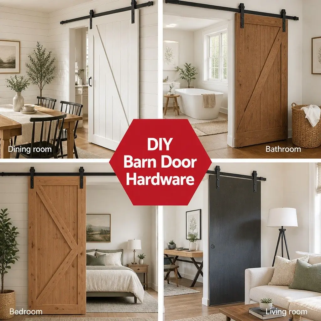 Sliding Barn Door Hardware Track Set 3m Black Steel Rail Rollers Floor Guide