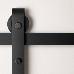 Sliding Barn Door Hardware Track Set 2m Black Steel Contemporary Interior