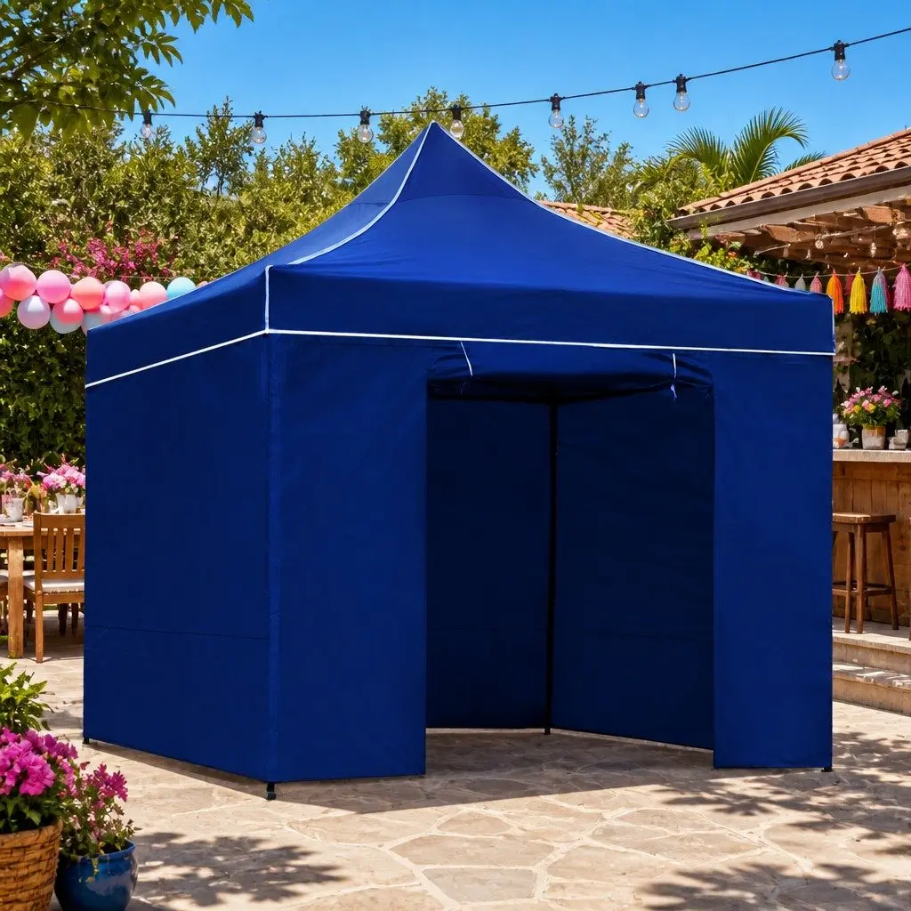 Pop Up Gazebo 3x3m Folding Tent Outdoor Canopy Blue Oxford Fabric