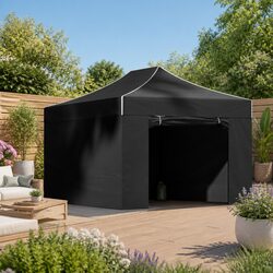 Reliable Black Pop Up Gazebo Tent 3x4.5m Outdoor