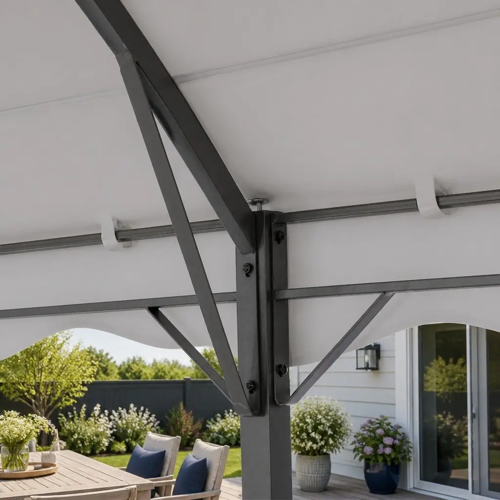 Gazebo Canopy Shade Tent 4x3m Outdoor Garden Wedding Event Shelter Grey