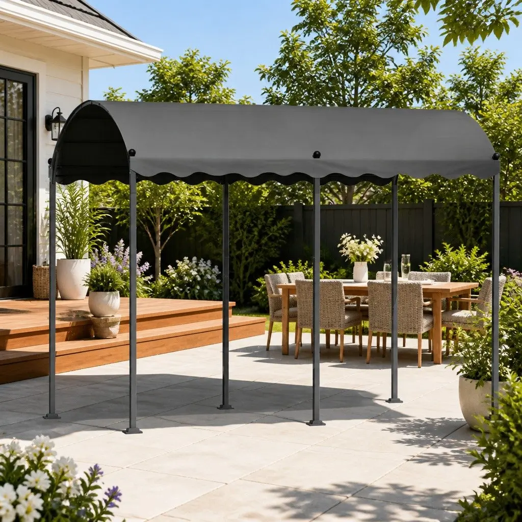Gazebo Canopy Shade Tent 4x3m Outdoor Garden Wedding Event Shelter Grey