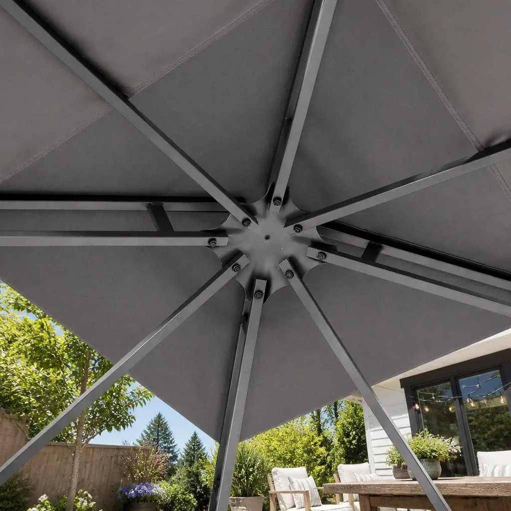 Grey Gazebo 3x3m Outdoor Canopy Tent Garden Event Shade Steel Frame
