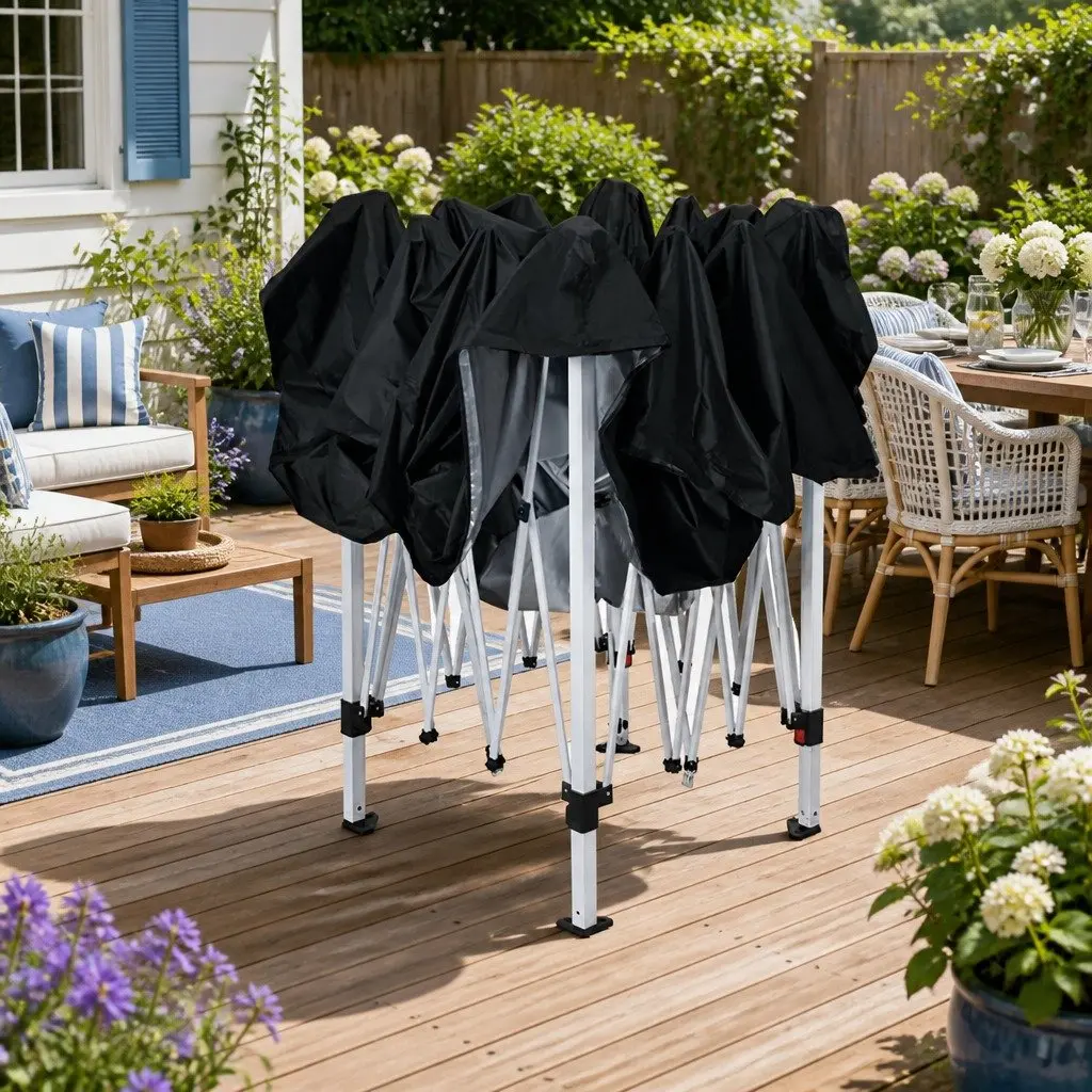 Pop Up Gazebo Canopy Tent Outdoor Shade 3x3m Black