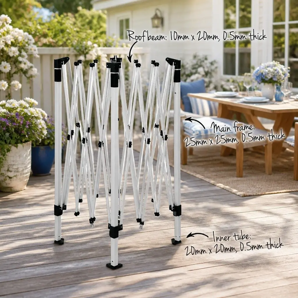 Pop Up Gazebo Canopy Tent Outdoor Shade 3x3m Black
