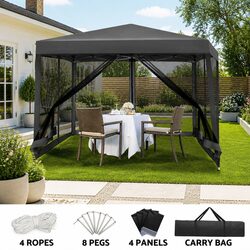 Reliable 3x3m Gazebo Canopy with Mesh Walls