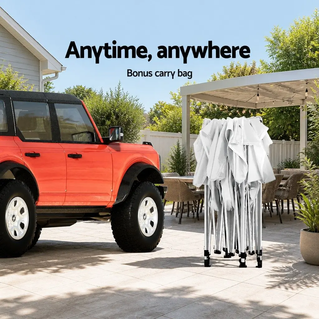 Pop Up Gazebo Canopy 3x6m Outdoor Camping Tent White Mesh Walls Garden Shade