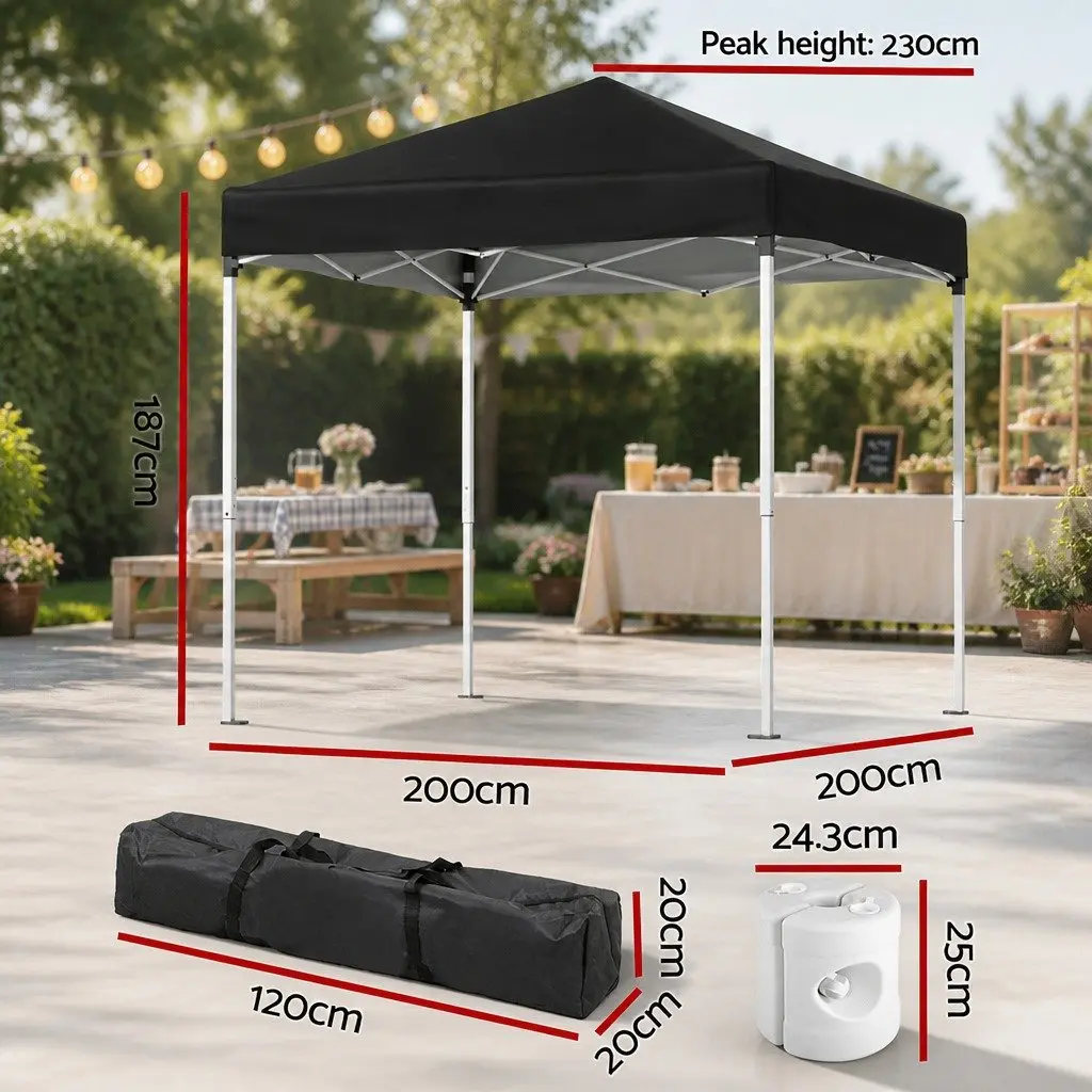Outdoor Gazebo 2x2m Garden Patio Marquee Shade Canopy with 4 Base Pods