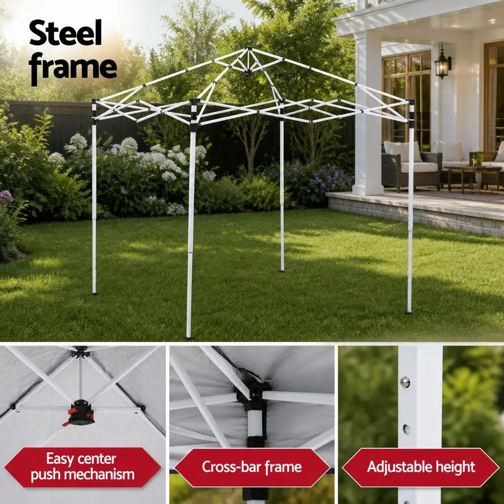 Outdoor Gazebo 2x2m Garden Patio Marquee Shade Canopy with 4 Base Pods