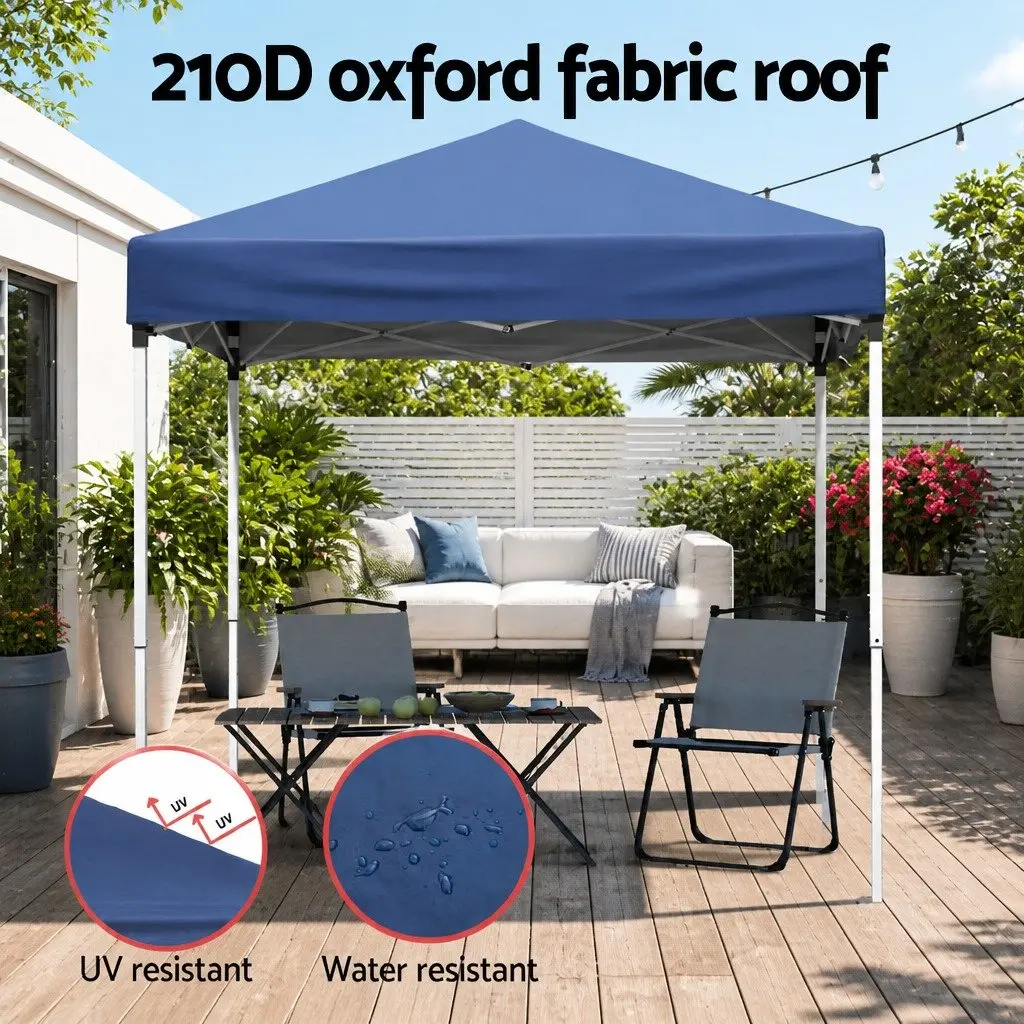 Gazebo 2x2m Outdoor Patio Garden Marquee Shade with Base Pods Blue White