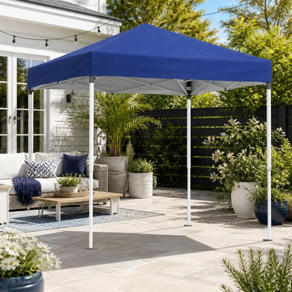 Gazebo 2x2m Outdoor Patio Garden Marquee Shade with Base Pods Blue White