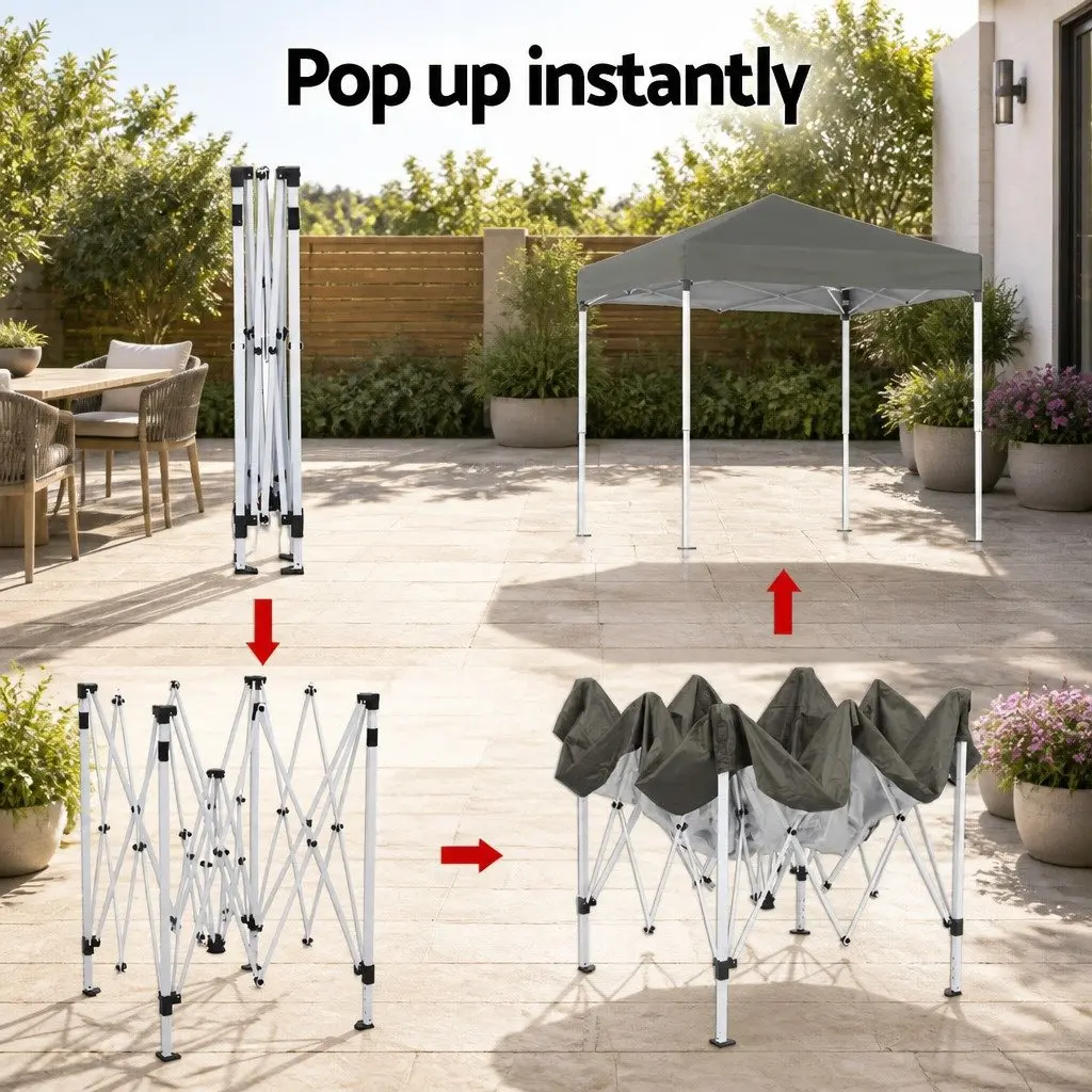 2x2m Outdoor Gazebo in Grey