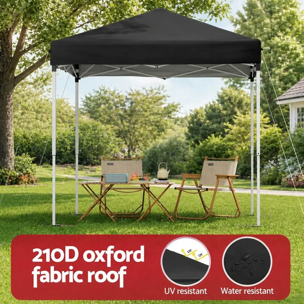 Gazebo Outdoor Shade 2x2m Portable Canopy Black