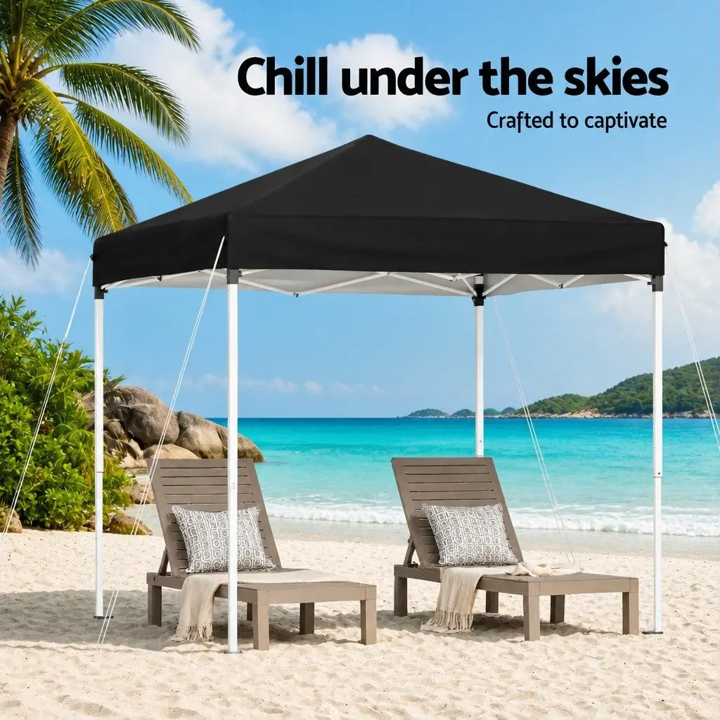 Gazebo Outdoor Shade 2x2m Portable Canopy Black