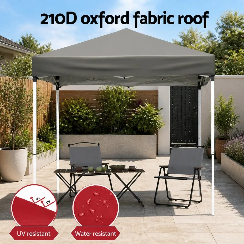 Gazebo Portable Canopy 2x2m Outdoor Shade Light Grey