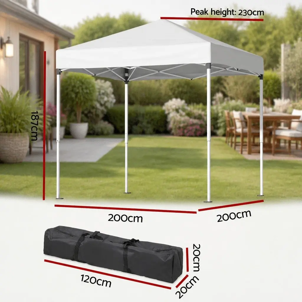 Gazebo Portable Outdoor Shelter 2x2m White Canopy