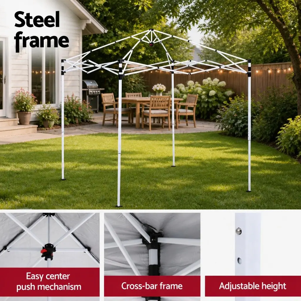 Gazebo Portable Outdoor Shelter 2x2m White Canopy