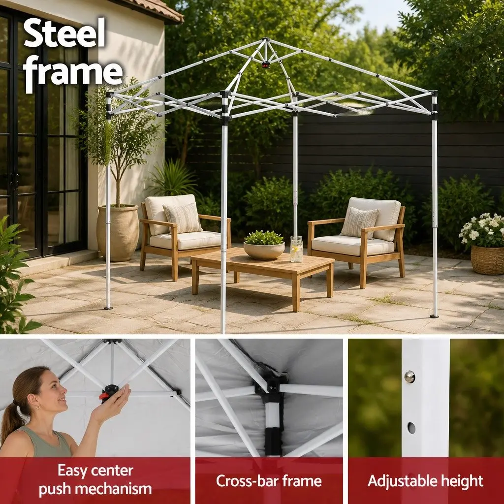2x2m Patio Gazebo with Easy Setup and Stability