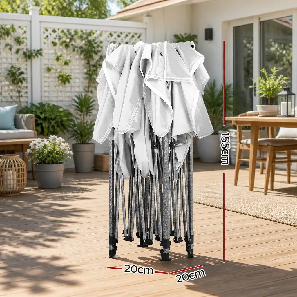Pop Up Gazebo Outdoor Shade 3x3m White