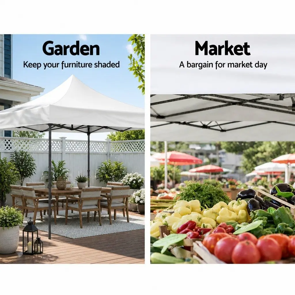 Pop Up Gazebo Outdoor Shade 3x3m White