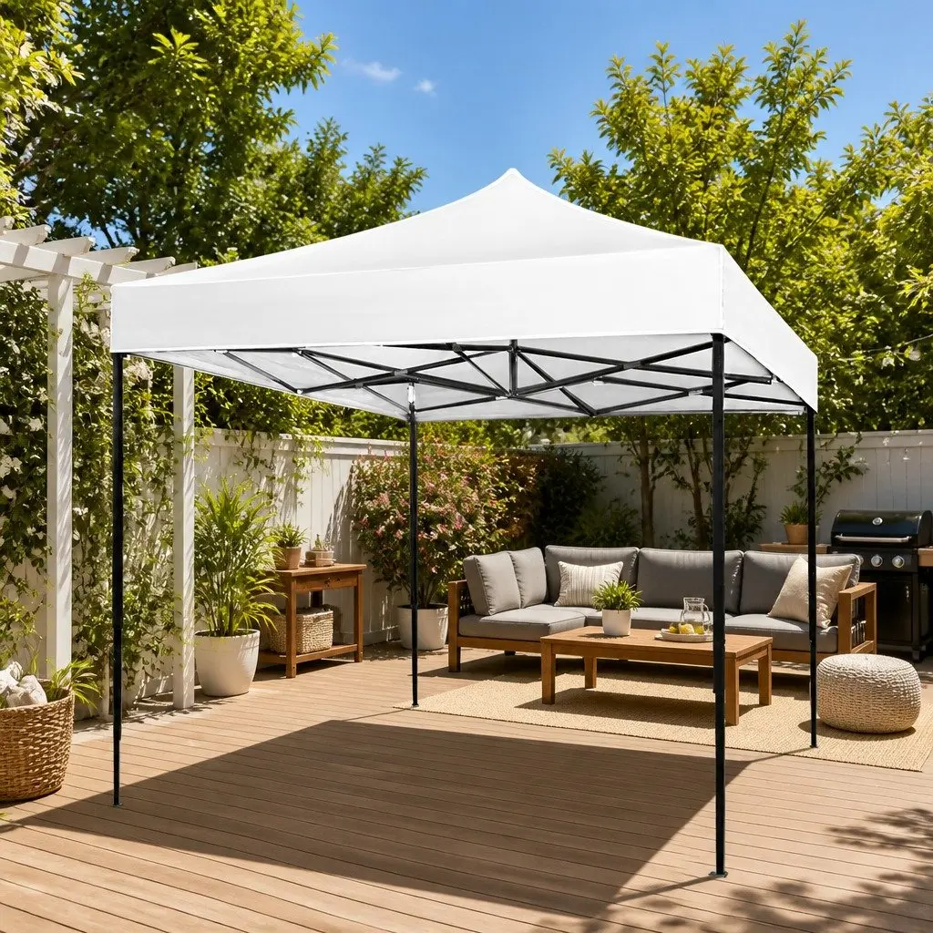 Pop Up Gazebo Outdoor Shade 3x3m White