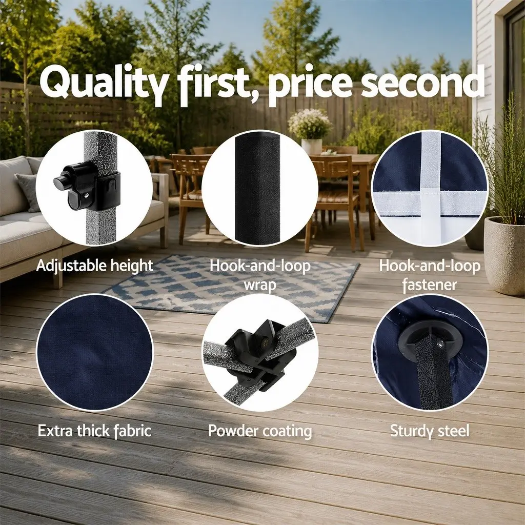 Pop Up Gazebo Outdoor Canopy 3x4.5m Navy Folding Tent with 4 Base Pods