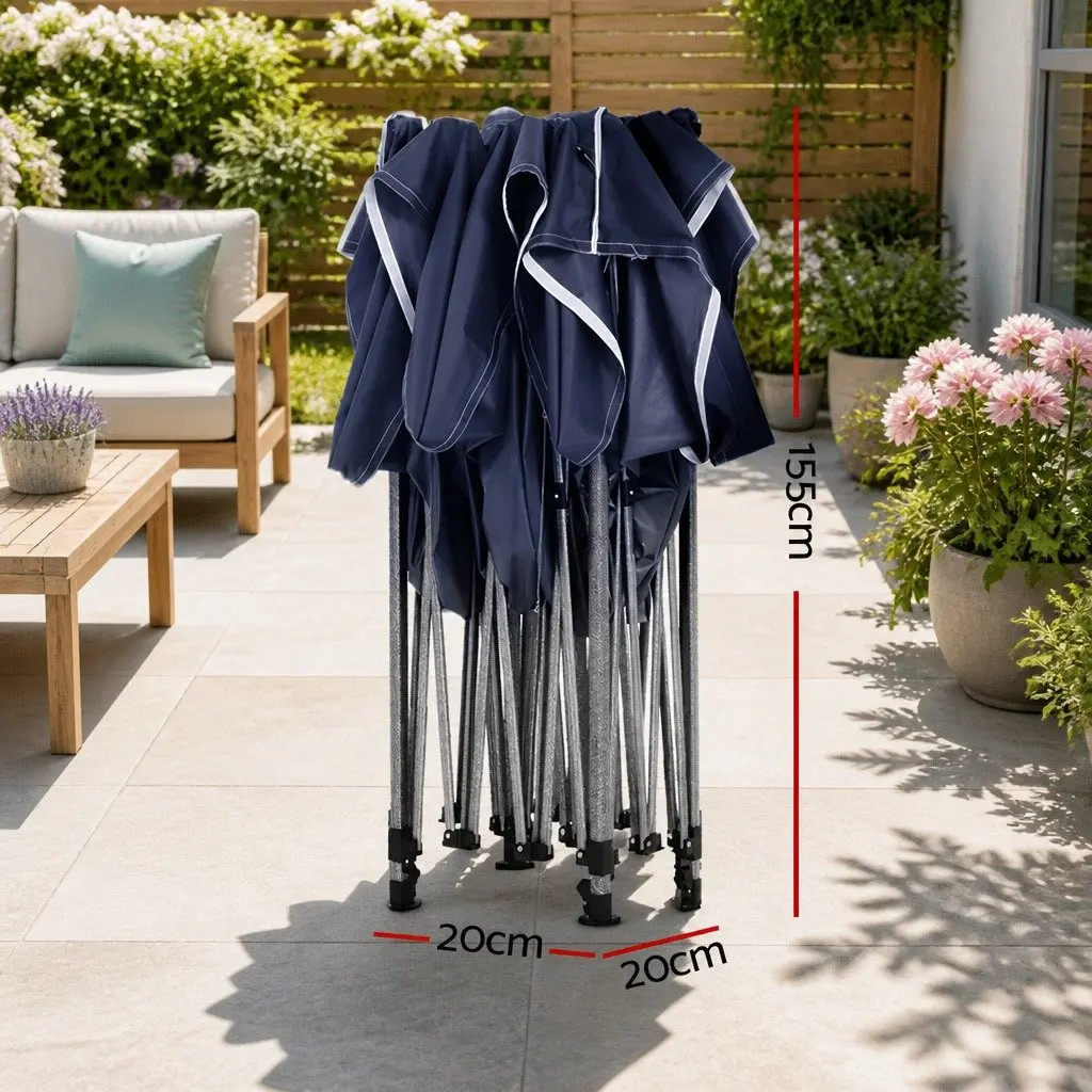 Pop Up Gazebo Tent Outdoor Canopy 3x6M Navy Oxford