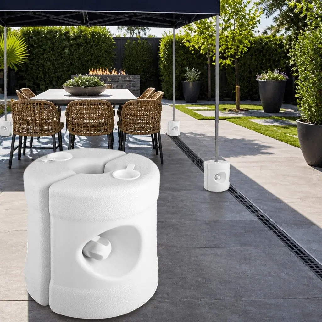 Gazebo Base Pod Kit Outdoor Canopy Leg Stabiliser 4 Pieces White