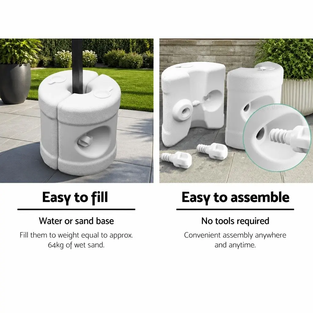 Gazebo Base Pod Kit Outdoor Canopy Leg Stabiliser 4 Pieces White