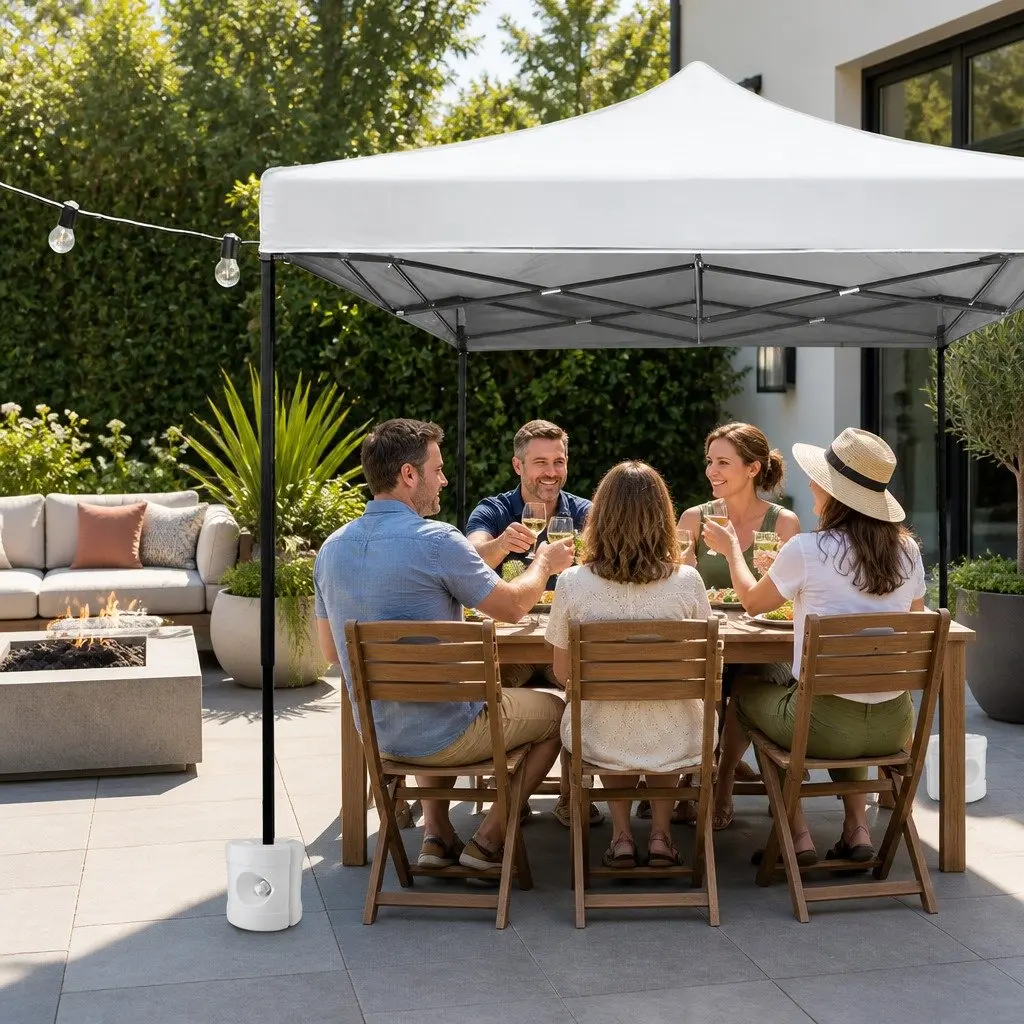 Gazebo Base Pod Kit Outdoor Canopy Leg Stabiliser 4 Pieces White