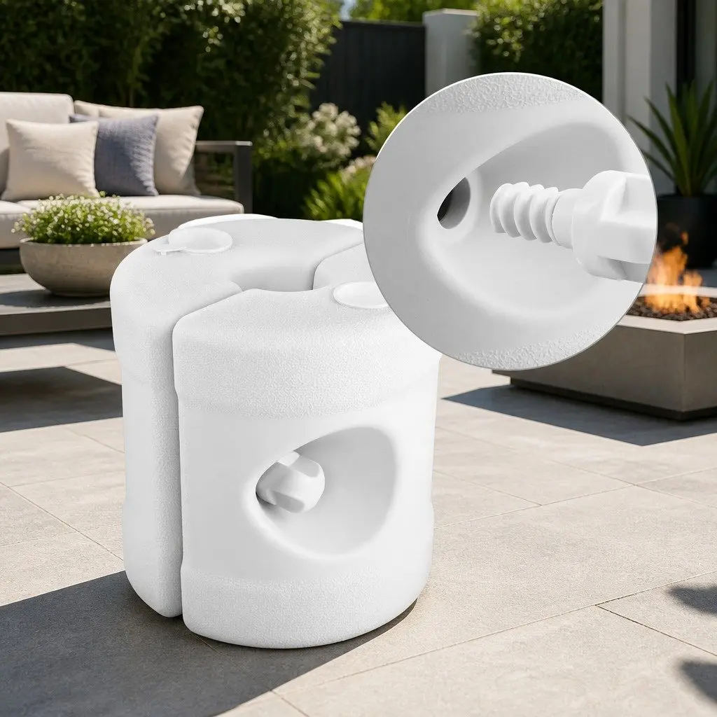 Gazebo Base Pod Kit Outdoor Canopy Leg Stabiliser 4 Pieces White