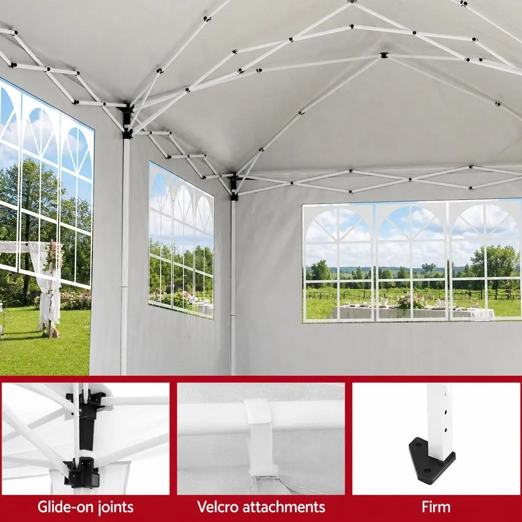 Pop Up Gazebo Outdoor Canopy 3x6m Grey