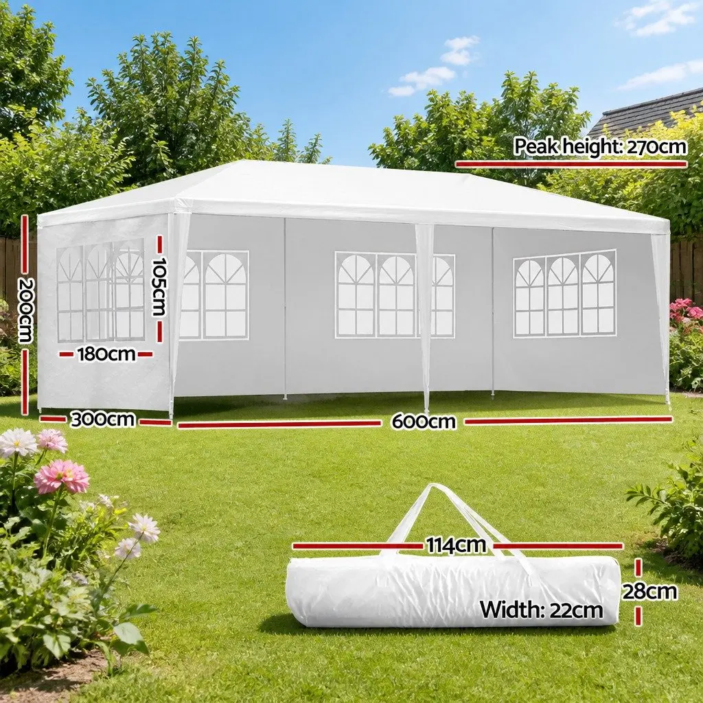 Outdoor Gazebo Canopy 3x6m Wedding Party Tent White
