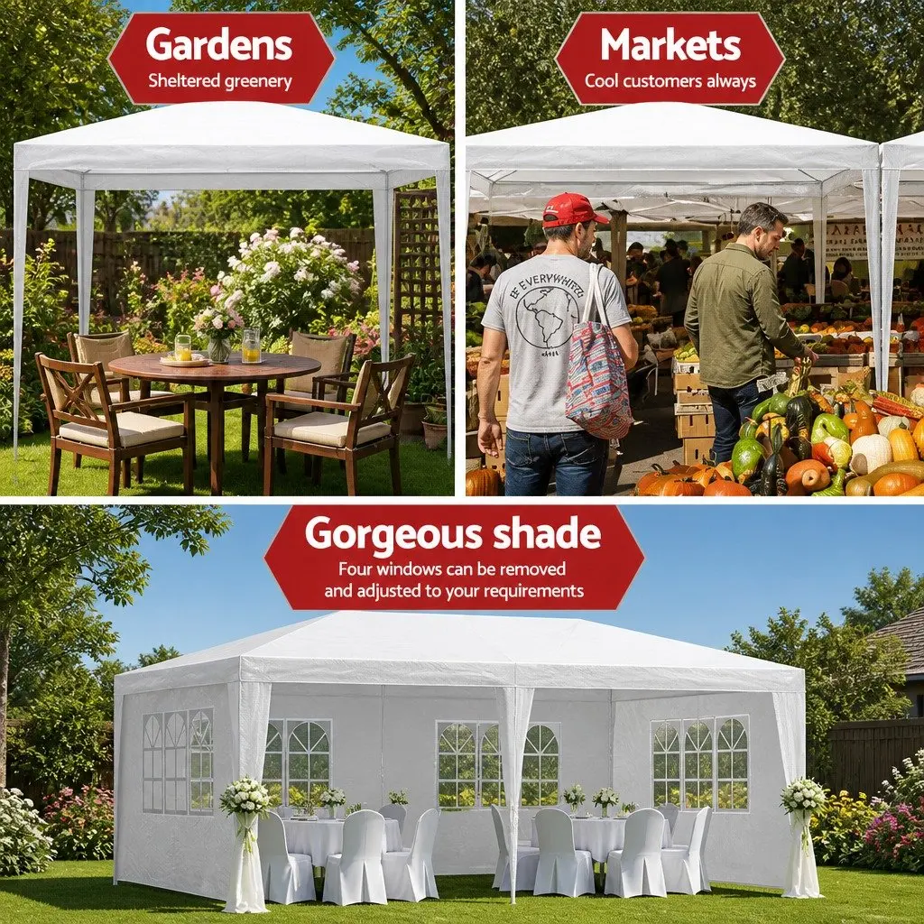 Outdoor Gazebo Canopy 3x6m Wedding Party Tent White