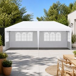 Pop Up Gazebo 3x6m Outdoor Marquee Wedding Party Tent Canopy White Side Panels