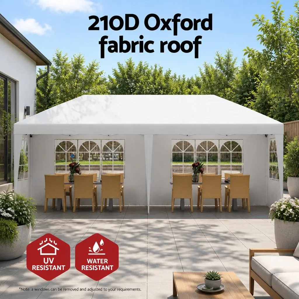 Pop Up Gazebo Outdoor Canopy 3x6m White with Removable Side Panels