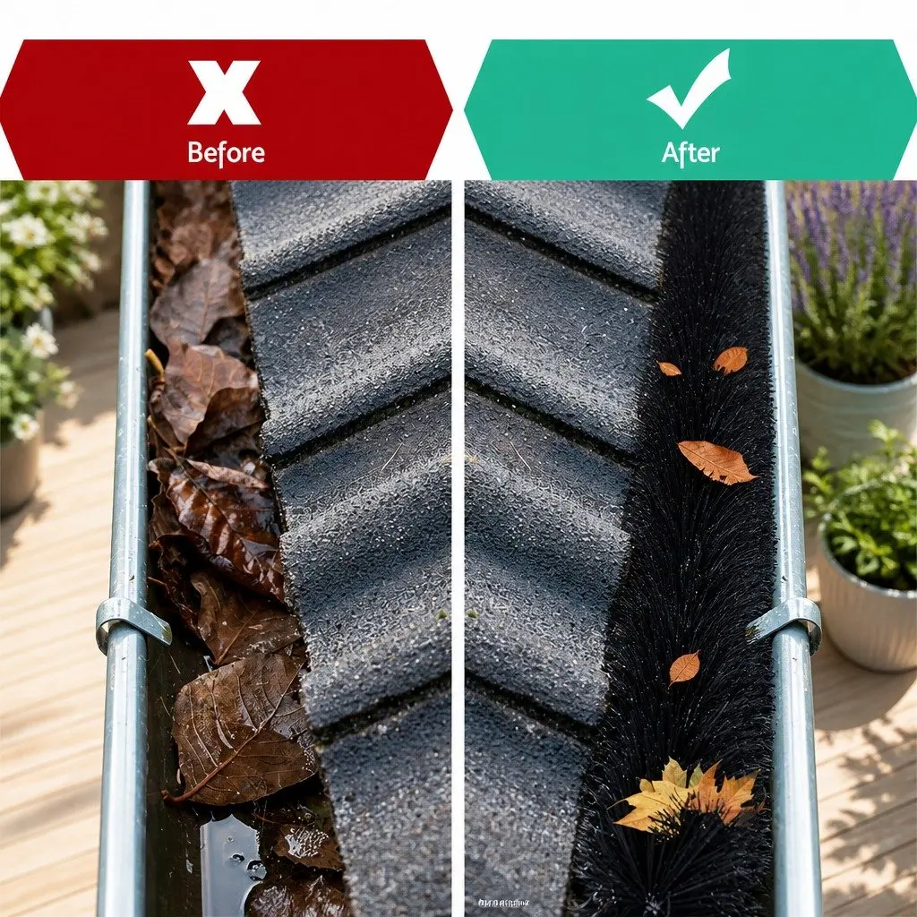 Gutter Guard Brush Debris Protection 92cm x 10cm Black Nylon Bristles 18 Piece