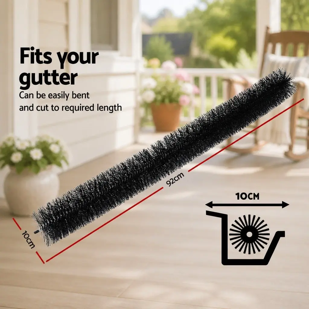 Gutter Guard Brush Debris Protection 92cm x 10cm Black Nylon Bristles 24 Piece