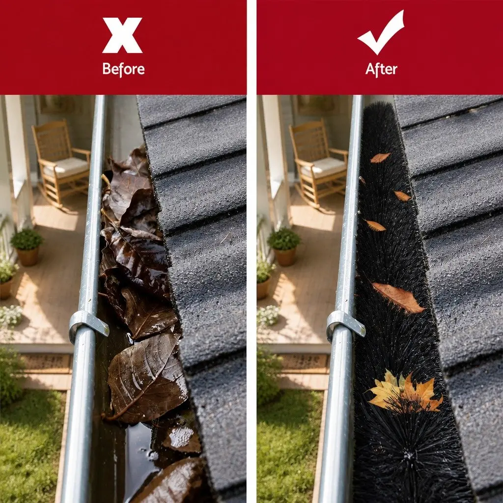 Gutter Guard Brush Debris Protection 92cm x 10cm Black Nylon Bristles 24 Piece