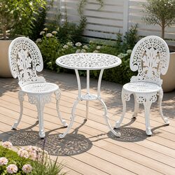 Reliable 3PC Outdoor Bistro Dining Set in White