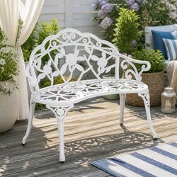 Reliable 100cm White Outdoor Garden Bench for Comfort