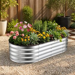 Reliable Oval Metal Planter Box for Your Garden