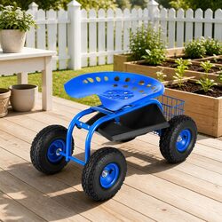 Reliable Garden Rolling Stool with Storage and Comfort