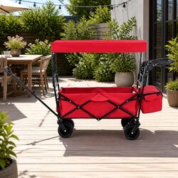 Reliable Garden Trolley Cart with Removable Canopy