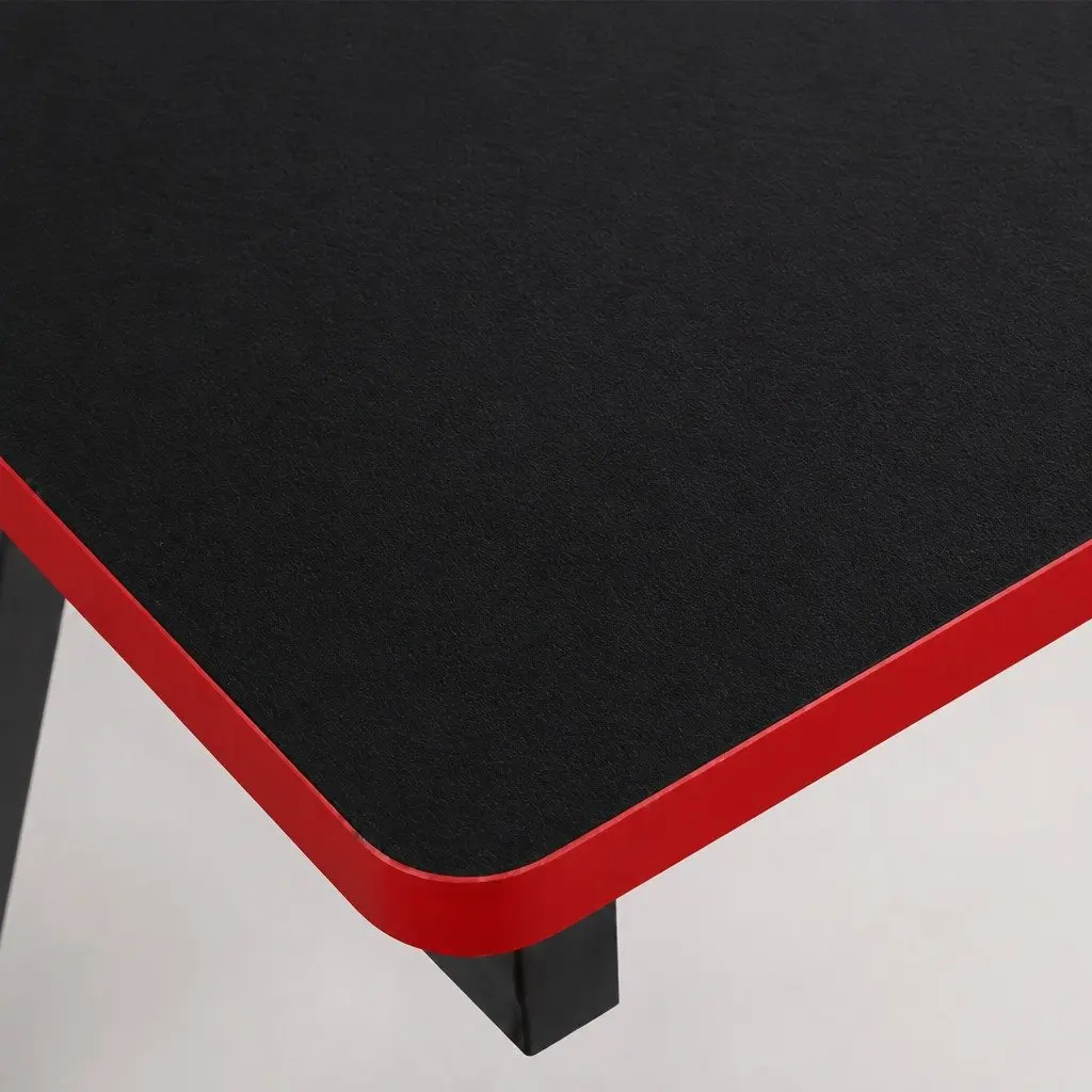 Gaming Desk Table 120cm Computer Workstation Carbon Fibre Red Black Office