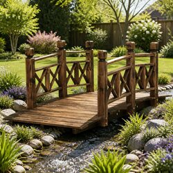 Reliable Wooden Garden Bridge with Exceptional Build