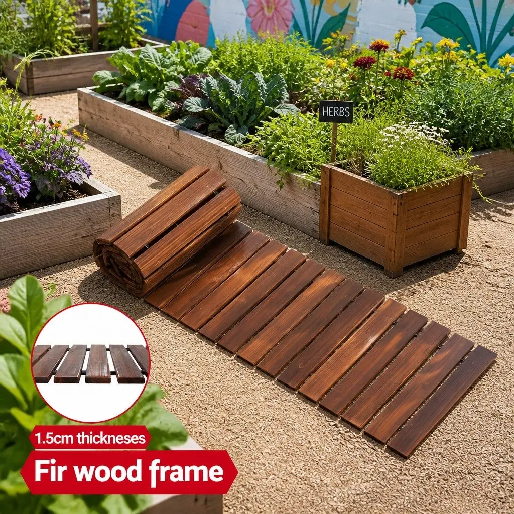 Garden Pathway Roll-Out Walkway 8FT Outdoor Decking Charcoal Anti-Slip