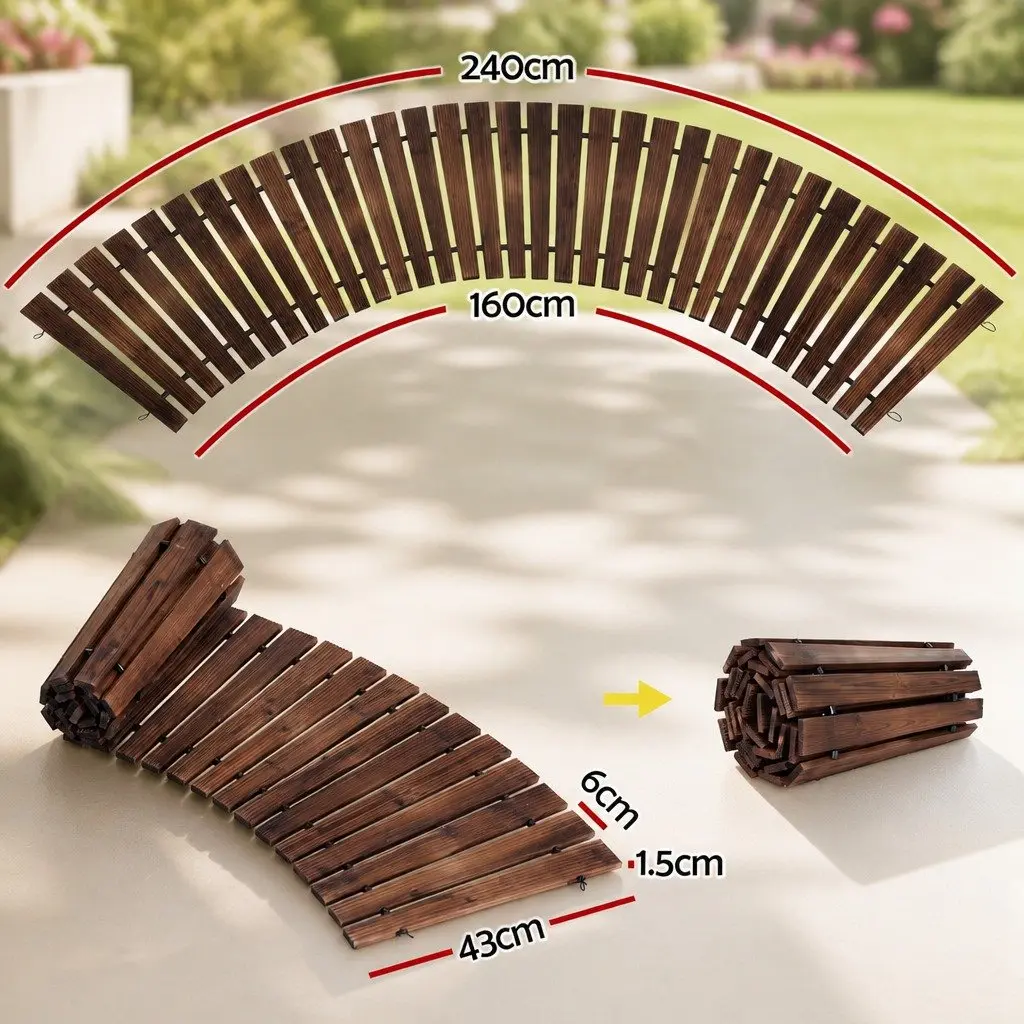 Garden Pathway Roll-Out Walkway 8FT Curved Outdoor Backyard Terrain Flexible